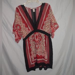 Forever 21 sheer bohemian style empire waist shirt in sunset